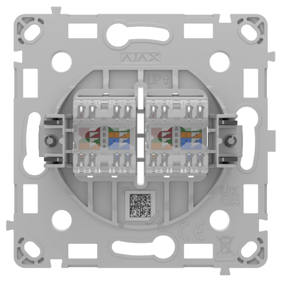 Ajax OutletCore (LAN) vertical white Механізм інтернет розетки | Зображення 2