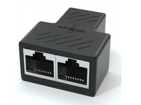 Розгалужувач RJ45 8P8C мама / 2 Х мама RJ45 для розгалуження кабелю, екранований, чорний, Q100