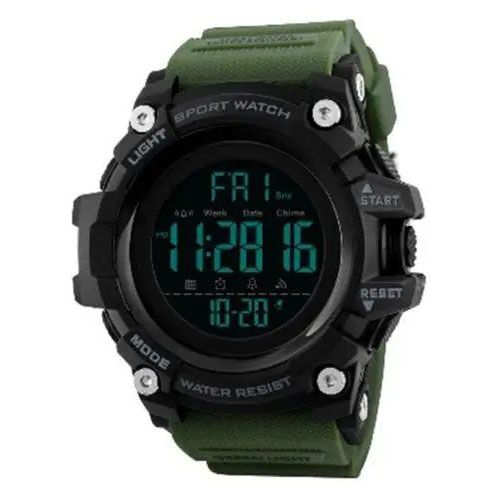 Годинник наручний чоловічий SKMEI 1384AG ARMY GREEN, годинник тактичний протиударний. Колір: зелений | Зображення 1