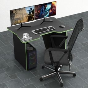 Стол компьютерный Comfy-Home Rasin RS-8 черный черныйзеленый