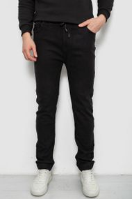 Джинсы мужские на резинке утепленные, цвет черный, 244R664-5