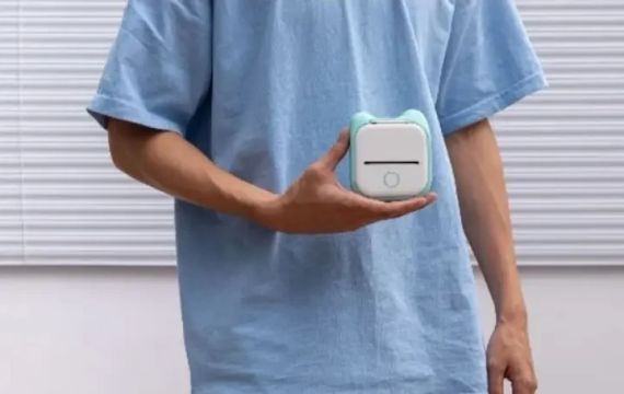 Термопринтер Phomemo T02 WHITE GREEN для печати этикеток наклеек | Зображення 1