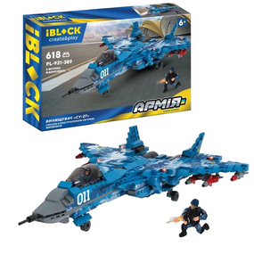 Конструктор для хлопчика від 6 и років АРМІЯ ВИНИЩУВАЧ СУ-27 IBLOCK Дитячий конструктор для хлопчиків