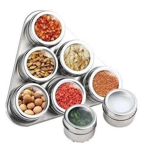 Набір ємностей для спецій MAG-745 з підставкою на магнітах, баночки для спецій OX-997 6 шт.