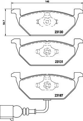 Колодки передні гальмівні vw caddy (04-15), golf (04-14)/audi a3/skoda, HELLA PAGID (8DB355008551) | Зображення 2