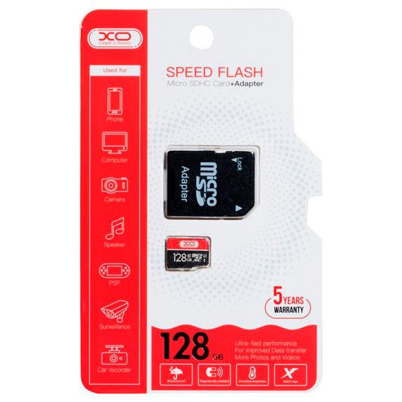 Карта пам'яті XO High Level microSD 128GB Class 10 з адаптером SD (MAW-44126_754) | Зображення 1