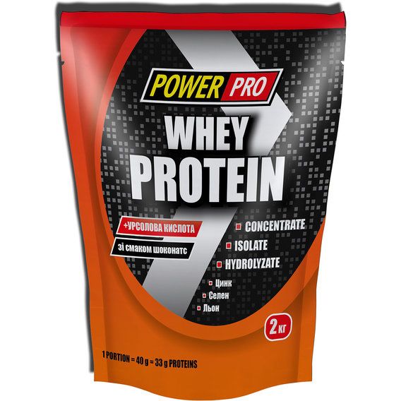 Протеїн Power Pro Whey Protein 2000 g /50 servings/ Шоколад + орех