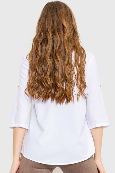 Блуза класична, колір біло-синій, 230R081 | Зображення 3