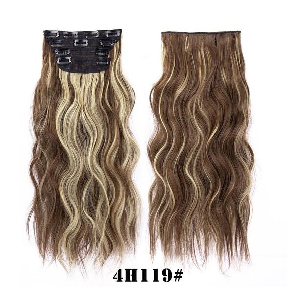 4 шт./комплект. Волосся на шпильках, 50 см, довгі синтетичні хвилясті кучері