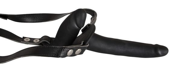 Страпон - Double Strap On Black Silicone Sex Aura | Зображення 2