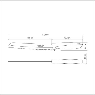 Кухонний ніж Tramontina Plenus Light Grey Bread 203 мм (23422/138) | Зображення 1