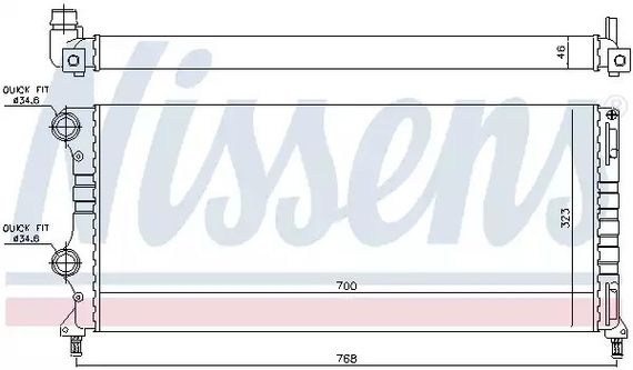 Радіатор охолодження двигуна FIAT DOBLO, NISSENS (61765)