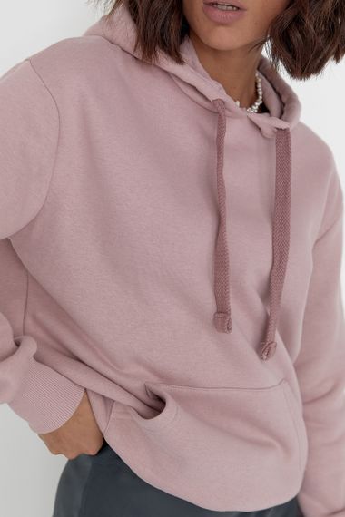 Женское теплое худи с карманом спереди - лавандовый цвет, L/XL (есть размеры) | Зображення 3