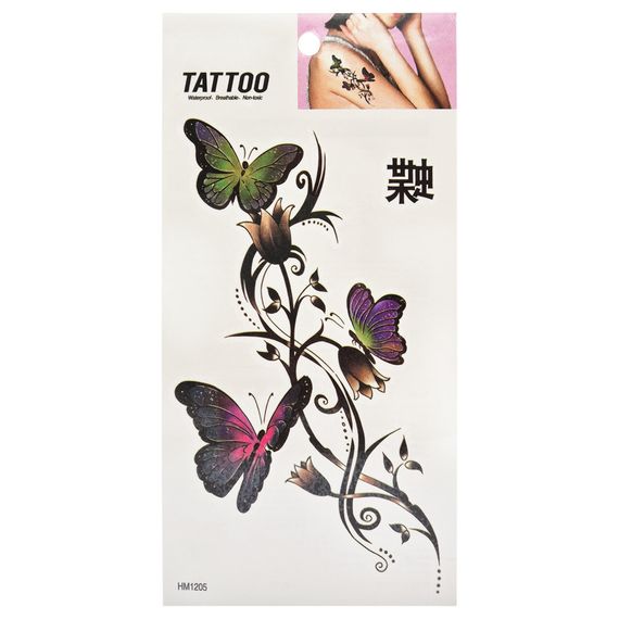 Временная татуировка "Цветы и бабочки Tattoo" 1020-HM1205