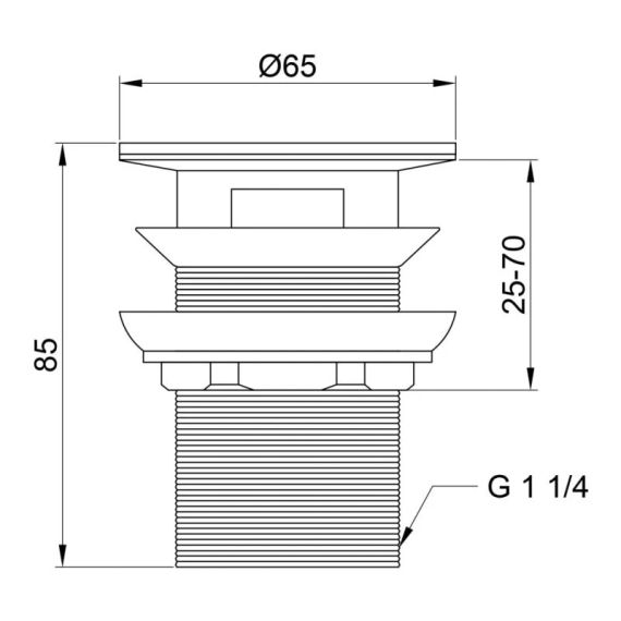 Донный клапан Lidz Tani 004 нажимной 1 1/4" с переливом LDTAN004CRM32527 Chrome | Зображення 1