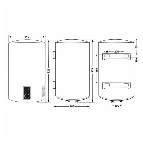 Водонагрівач електричний Thermo Alliance 100 л Grey, вертикальний, сухий ТЕН 2,0 кВт D100V20J3 (D)KG | Зображення 1