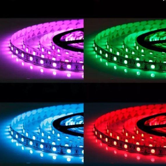 Світлодіодна стрічка OEM ST-12-5050-60-RGB-65, герметична, 1м | Зображення 2