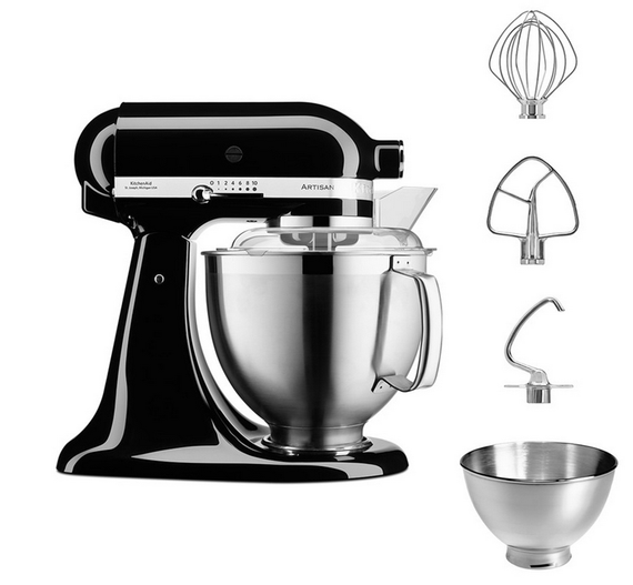 Міксер планетарний настільний KitchenAid Artisan 5KSM185PSEOB чаша 4.8 л, з двома чашами, чорний | Зображення 1