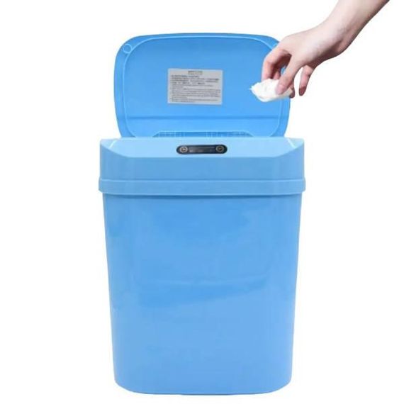 Складне відро для сміття з сенсорною кришкою Синє
