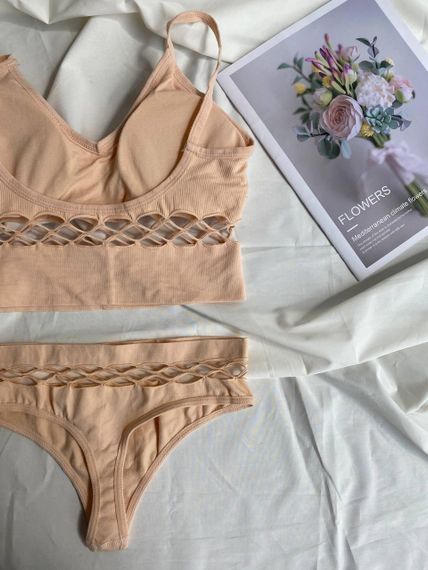 Женский комплект нижнего белья 2429/3 XL Бежевый | Зображення 4