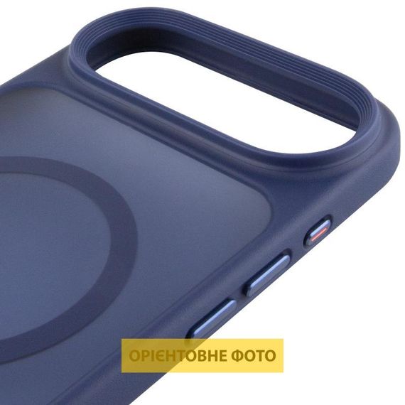 TPU+PC чохол Metal Buttons with MagSafe для Apple iPhone 17 Air (6.5") Синій / Navy Blue | Зображення 3