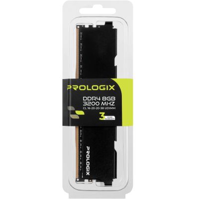 Модуль памяти для компьютера DDR4 8GB 3200 MHz Black Prologix (PRO8GB3200B4) | Зображення 3
