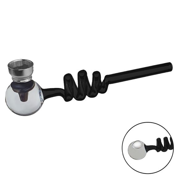 Трубка Спіральна Скло "Herb Pipe Black"