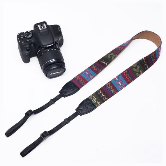 Текстильний ремінь для фотоапарата універсальний CAMERA STRAP вінтажний з вишивкою для фотокамери | Зображення 1