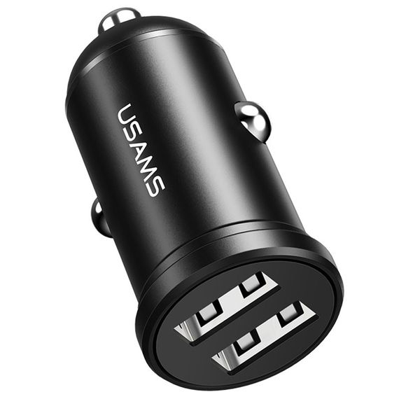 АЗП Usams US-CC114 C20 Mini 2.4A (2USB-A) Чорний