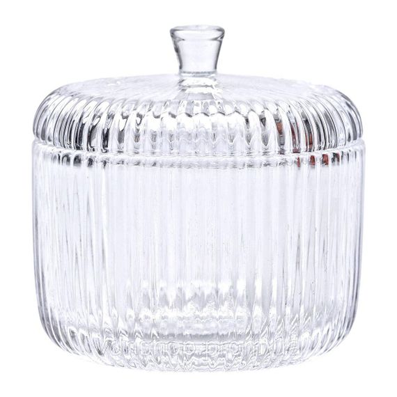 Цукерниця з кришкою Ø 9 см ваза цукерниця кругла скляна HP-4-99