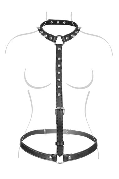 Портупея на тіло Fetish Tentation Sexy Adjustable Harness, Чорний, One Size, ONE SIZE