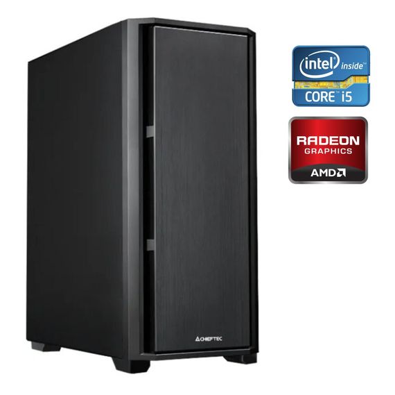 Ігровий ПК Chieftec Tower / Intel Core i5-6600K (4 ядра по 3.5 - 3.9 GHz) / 16 GB DDR4 / 480 GB SSD + 500 GB HDD / AMD Radeon RX 570, 8 GB GDDR5, 256-bit / 500W б/в