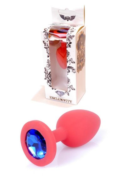 Анальна пробка - Jewellery Silicone Red Plug S Blue sexstyle