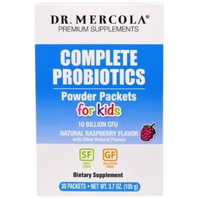 Пробіотик Dr. Mercola Complete Probiotics Powder Packets for Kids 30 packs 3,5 g Natural Raspberry Flavor MCL-01198