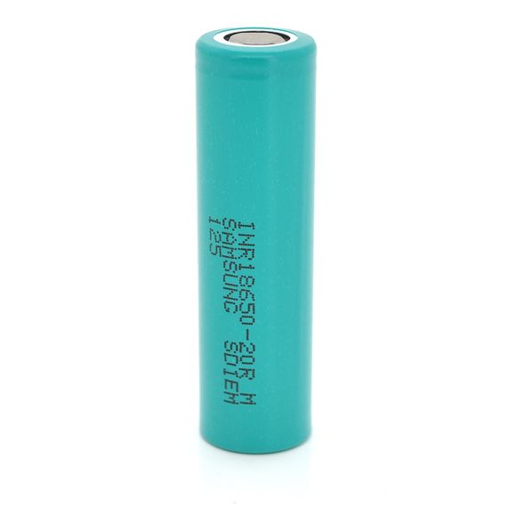 Акумулятор 18650 Li-Ion Samsung INR18650-20R, 2000mAh, 22A, 4.2 / 3.7 / 2.5V, GREEN, 2 шт. в упаковці, ціна за 1 шт