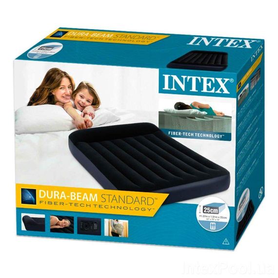 Надувной матрас Intex 64148, 137 x 191 x 25 см, с электронасосом. Полуторный | Зображення 1