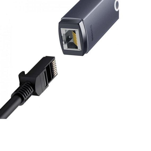 USB-Hub Baseus Lite Series Ethernet Adapter Type-C to RJ45 LAN Port (100Mbps) Black | Зображення 3