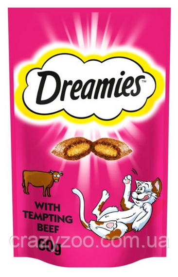 Ласощі для котів Dreamies Cat подушечки з яловичиною 60 г
