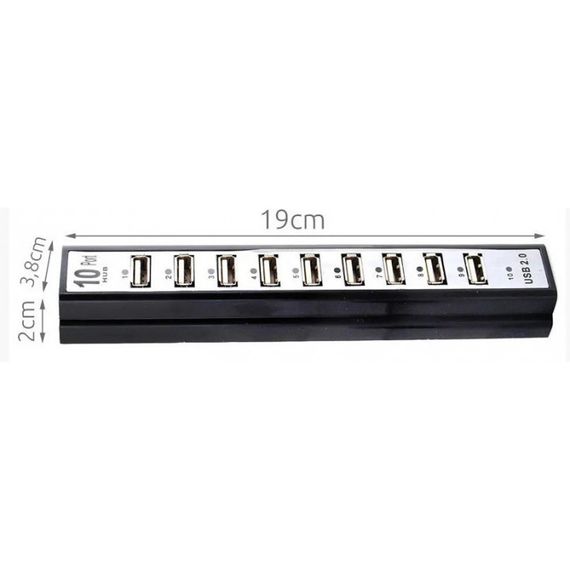 Разветвитель юсб USB HUB 10 портов, Хаб для ноутбука, YK-419 Размножитель usb | Зображення 8