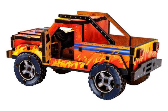 Конструктор 3D Puz-00972"Turbo off-road", дерев'яний PuzzleOk | Зображення 2