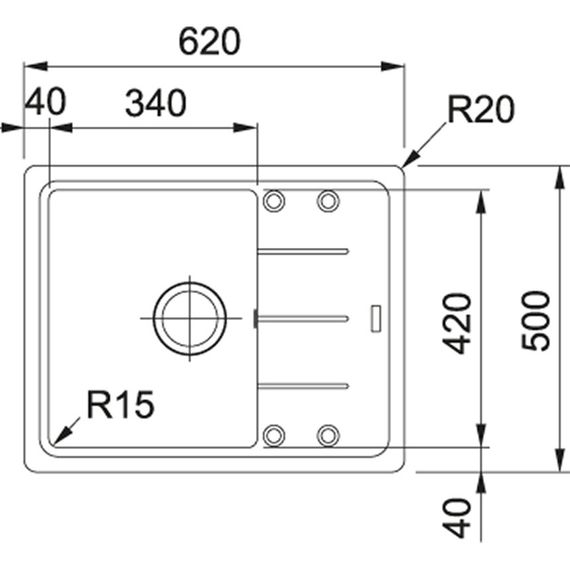 Кухонні мийки Franke BASIS BFG 611-62 Фраграніт/620х500х200/Словаччина/Бежевий
 (114.0272.595) | Зображення 1