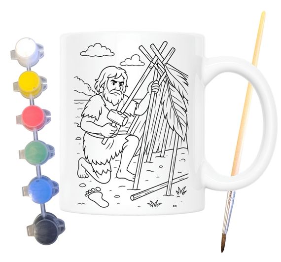 Набор для творчества кружка раскраска Робинзон Крузо (по мотивам книги Даниэля Дефо) 330 мл белая (КР0198)