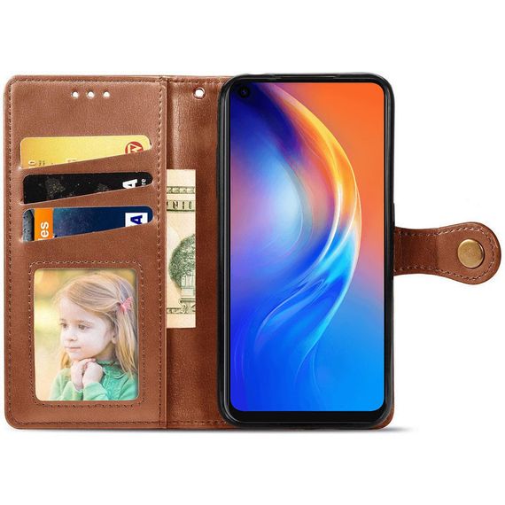 Шкіряний чохол-книжка GETMAN Gallant (PU) для Samsung Galaxy A05s Коричневий | Зображення 2