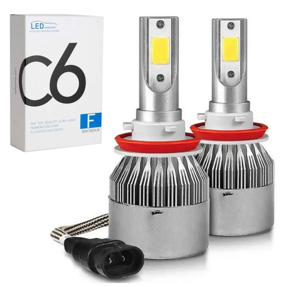 Комплект автомобильных LED ламп C6 H11, 2 шт, 36W / Светодиодные лампы для авто / Лампы для фар