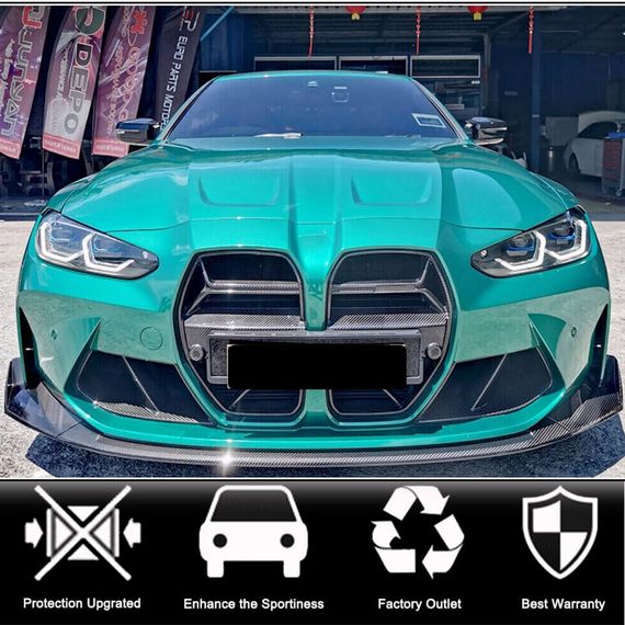 Накладка на передній бампер Lip V6 (для G82/G83, Карбон) для BMW 4 серія G22/23/26 2020- рр | Зображення 1