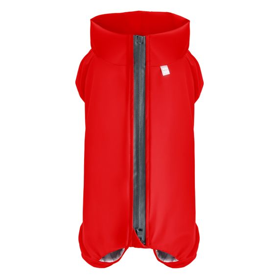 Дощовик для собак WAUDOG Clothes, водонепроникний, L55, В 77-79 см, С 50-55 см, червоний | Зображення 1