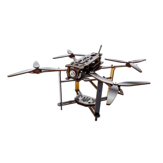 Дерев'яний 3D конструктор "FPV дрон" Puz-00923, 95 деталей | Зображення 1