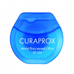 Нитка Curaprox DF 834 міжзубна вощена з ароматом м`яти, 50 м