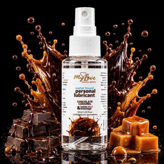 2в1 лубрикант та масажний гель - MyLove Aroma Series Intim&Massage Chocolate Caramel, 50 мл Sex Aura | Зображення 1