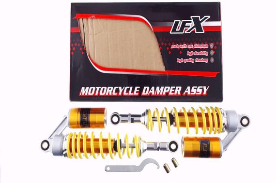 Амортизаторы (пара)   Delta   340mm, газомасляные   (желтые)   KOMATCU   (mod.A)